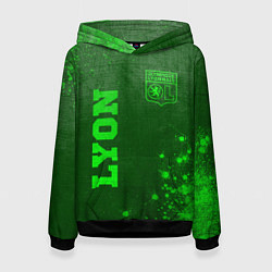 Толстовка-худи женская Lyon - green gradient вертикально, цвет: 3D-черный