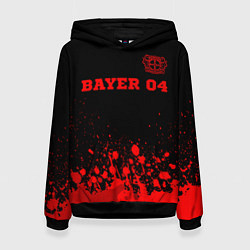 Толстовка-худи женская Bayer 04 - red gradient посередине, цвет: 3D-черный