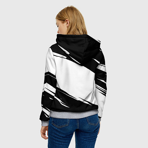 Женская толстовка PUBG черно белые краски / 3D-Меланж – фото 4