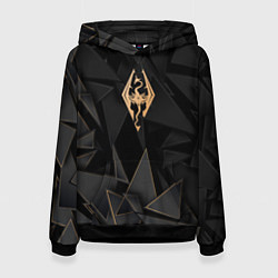 Толстовка-худи женская Skyrim golden poly, цвет: 3D-черный