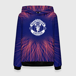 Толстовка-худи женская Manchester United red energy, цвет: 3D-черный