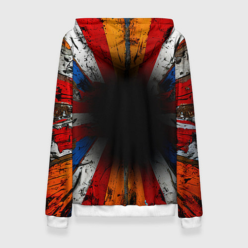 Женская толстовка Футбольный мяч в ярких линиях / 3D-Белый – фото 2