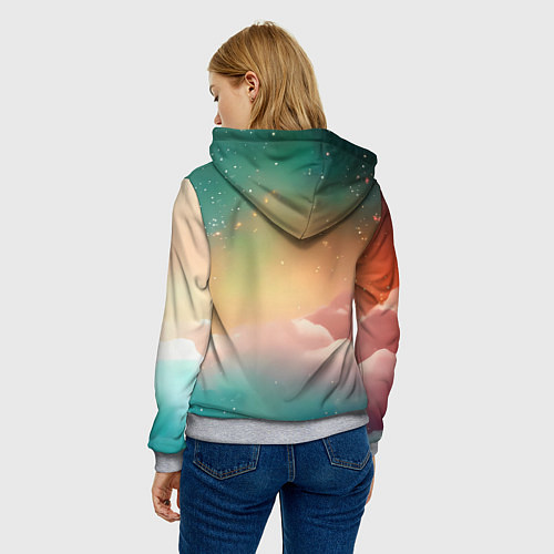 Женская толстовка Милый лисенок спит на облаке / 3D-Меланж – фото 4