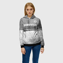 Толстовка-худи женская Borussia - grey gradient посередине, цвет: 3D-черный — фото 2