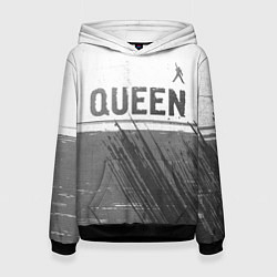 Толстовка-худи женская Queen - white gradient посередине, цвет: 3D-черный