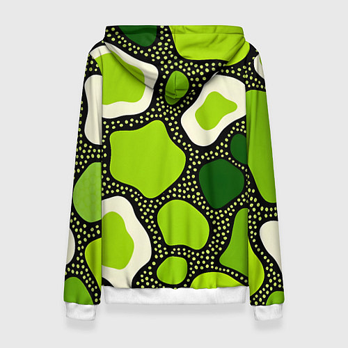 Женская толстовка Зеленая абстракция с кругами / 3D-Белый – фото 2
