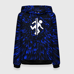 Толстовка-худи женская Portal blue energy, цвет: 3D-черный