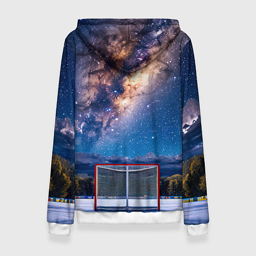 Женская толстовка Хоккейные ворота в ночи / 3D-Белый – фото 2