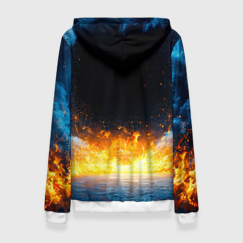 Женская толстовка Айкидоист в огне и синий дым / 3D-Белый – фото 2