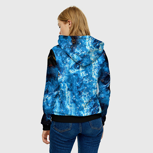 Женская толстовка Артуро Гатти в синем пламени / 3D-Черный – фото 4