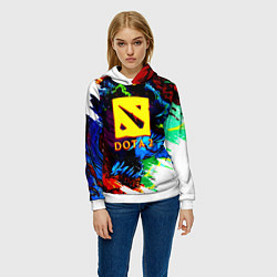 Толстовка-худи женская Dota monster, цвет: 3D-белый — фото 2