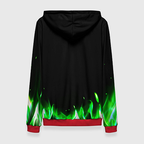 Женская толстовка Сектор газа зеленый огонь / 3D-Красный – фото 2