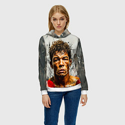 Толстовка-худи женская Артуро Гатти на сером, цвет: 3D-белый — фото 2