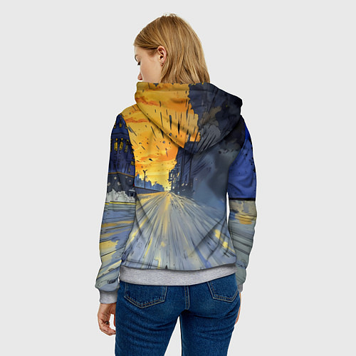 Женская толстовка Красная BMW на скорости / 3D-Меланж – фото 4