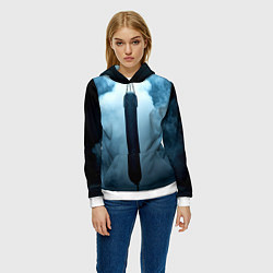 Толстовка-худи женская Боксерская груша в дыму, цвет: 3D-белый — фото 2