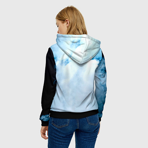 Женская толстовка Брюс Ли в дыму / 3D-Черный – фото 4