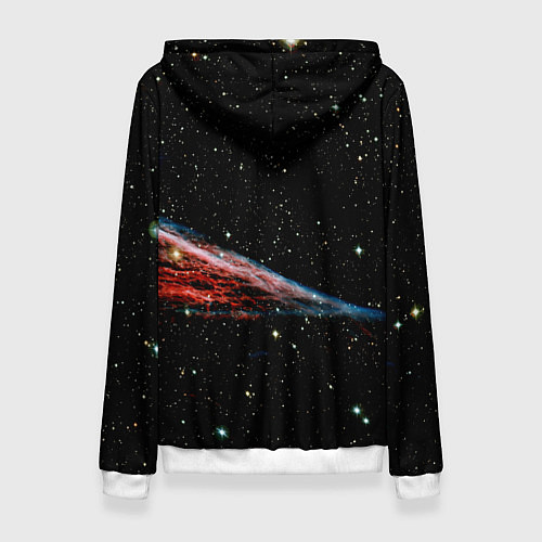 Женская толстовка Котёнок космонавт в открытом космосе / 3D-Белый – фото 2