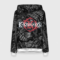 Женская толстовка Кукрыниксы логотип на фоне гитар