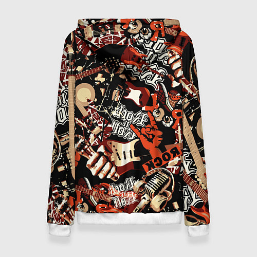 Женская толстовка Кукрыниксы на фоне электрогитар / 3D-Белый – фото 2