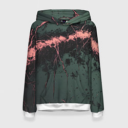 Толстовка-худи женская Гранж потертая текстура, цвет: 3D-белый