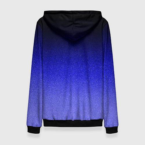 Женская толстовка Градиент индиго из чёрно в синий текстура крошка / 3D-Черный – фото 2