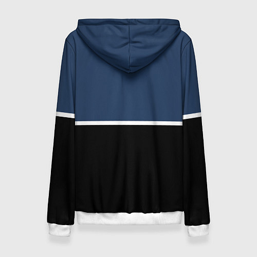 Женская толстовка Простая абстракция сине-чёрный с белым / 3D-Белый – фото 2