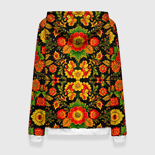 Женская толстовка Русская хохломская роспись / 3D-Белый – фото 2