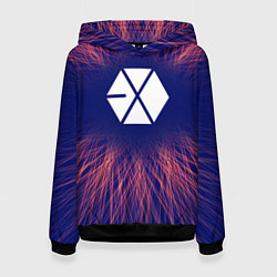 Толстовка-худи женская Exo red energy, цвет: 3D-черный