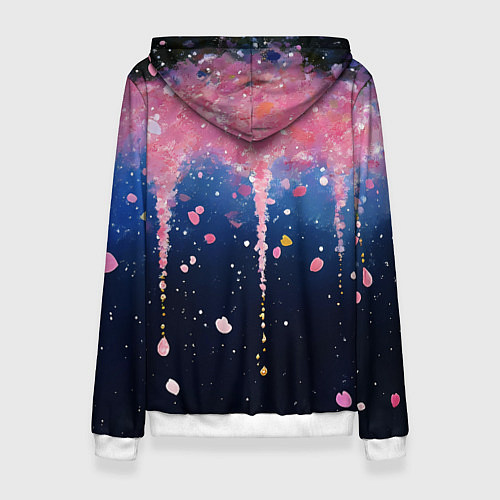 Женская толстовка Розово-синяя текстура / 3D-Белый – фото 2