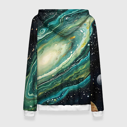 Женская толстовка Зеленая вселенная / 3D-Белый – фото 2