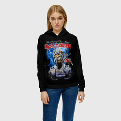 Толстовка-худи женская Powerslave Iron Maiden - мумия, цвет: 3D-черный — фото 2
