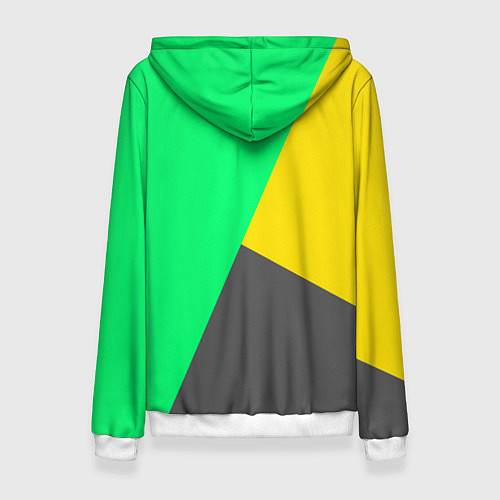Женская толстовка Жёлто-серо-зелёный трёхцветный / 3D-Белый – фото 2