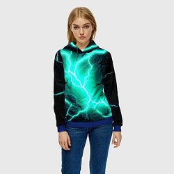 Толстовка-худи женская Color light blue black, цвет: 3D-синий — фото 2