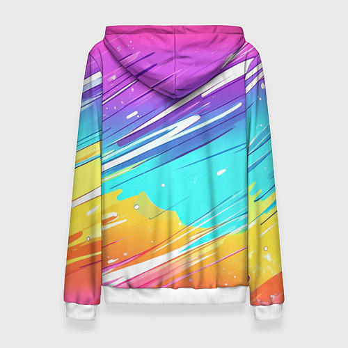 Женская толстовка Inzoi кошечка на радужном фоне / 3D-Белый – фото 2