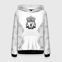 Толстовка-худи женская Liverpool white poly, цвет: 3D-черный