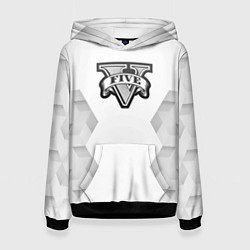 Толстовка-худи женская GTA white poly, цвет: 3D-черный