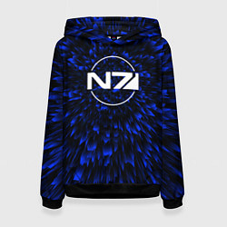 Толстовка-худи женская Mass Effect blue energy, цвет: 3D-черный