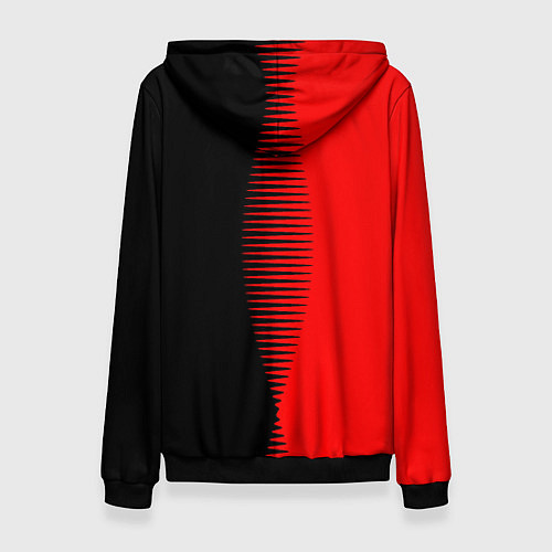 Женская толстовка Чёрно-красный пополам с переходом / 3D-Черный – фото 2