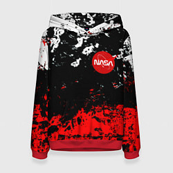 Толстовка-худи женская Nasa краски, цвет: 3D-красный