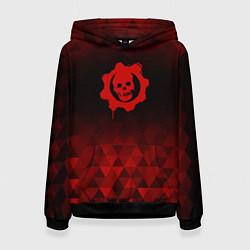 Толстовка-худи женская Gears of War red poly, цвет: 3D-черный