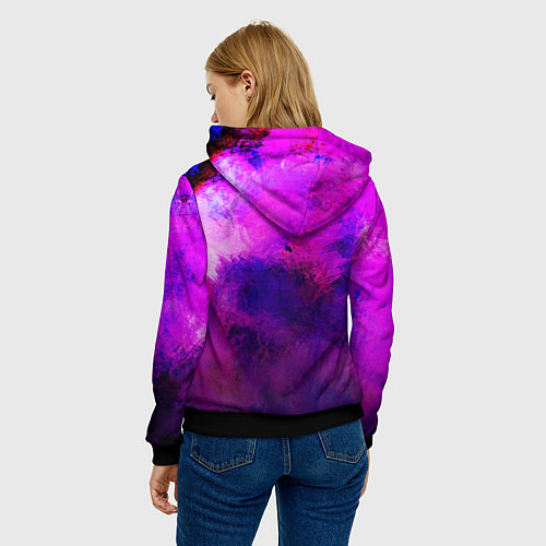 Женская толстовка Космонавт красочный / 3D-Черный – фото 4