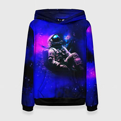 Толстовка-худи женская Астронавт в пучине, цвет: 3D-черный