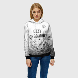 Толстовка-худи женская Ozzy Osbourne - white gradient посередине, цвет: 3D-черный — фото 2