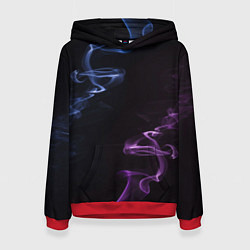 Толстовка-худи женская Color black blue pink, цвет: 3D-красный