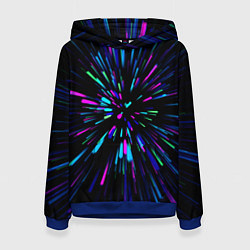 Толстовка-худи женская Neon rods, цвет: 3D-синий