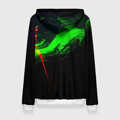 Женская толстовка Color black green red / 3D-Белый – фото 2