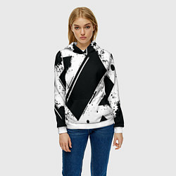 Толстовка-худи женская Color black white, цвет: 3D-белый — фото 2