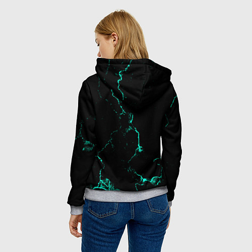 Женская толстовка Color black turquoise / 3D-Меланж – фото 4