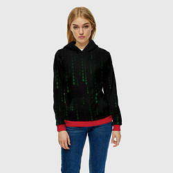 Толстовка-худи женская Color black green, цвет: 3D-красный — фото 2