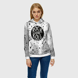 Толстовка-худи женская Рок энд ролл, цвет: 3D-белый — фото 2